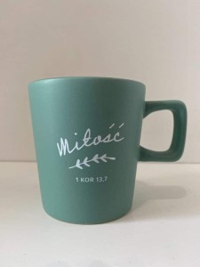 KUBEK CERAMICZNY - MIŁOŚĆ - zielony