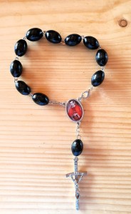 JERZY POPIEŁUSZKO -DZIESIĄTKA-RÓŻAŃCA - czarna zapinana