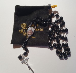 ŚWIĘTY BRAT ALBERT - RÓŻANIEC Z RELIKWIĄ - czarny