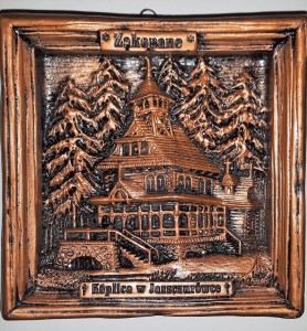 ZAKOPANE - KOŚCIÓŁ W JASZCZURÓWCE - płaskorzeźba z gipsu