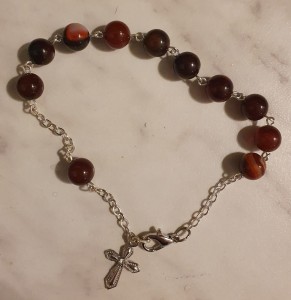 BRANSOLETKA Z AGATÓW - DZIESIĄTKA RÓŻAŃCA