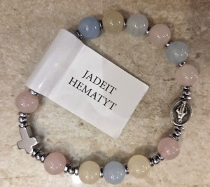 JADEIT - BRANSOLETKA NA GUMCE - dziesiątka różańca