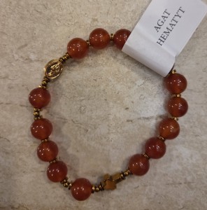 AGATY - BRANSOLETKA NA GUMCE - dziesiątka różańca