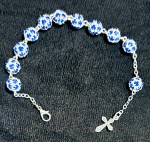 BRANSOLETKA -DZIESIĄTKA - KRYSZTAŁKI SWAROVSKI - szafirowa