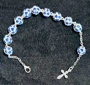 BRANSOLETKA -DZIESIĄTKA - KRYSZTAŁKI SWAROVSKI - szafirowa