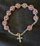 BRANSOLETKA -DZIESIĄTKA - KRYSZTAŁKI SWAROVSKI - czerwona