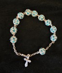 BRANSOLETKA -DZIESIĄTKA - KRYSZTAŁKI SWAROVSKI - turkusowy