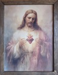 SERCE JEZUSA - OBRAZ - wydruk na płótnie w ramie drewnianej