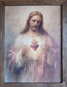SERCE JEZUSA - OBRAZ - wydruk na płótnie w ramie drewnianej
