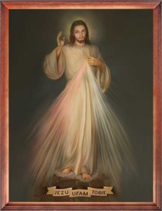 MIŁOSIERDZIE BOŻE - obraz w ramie 20 x 25 cm